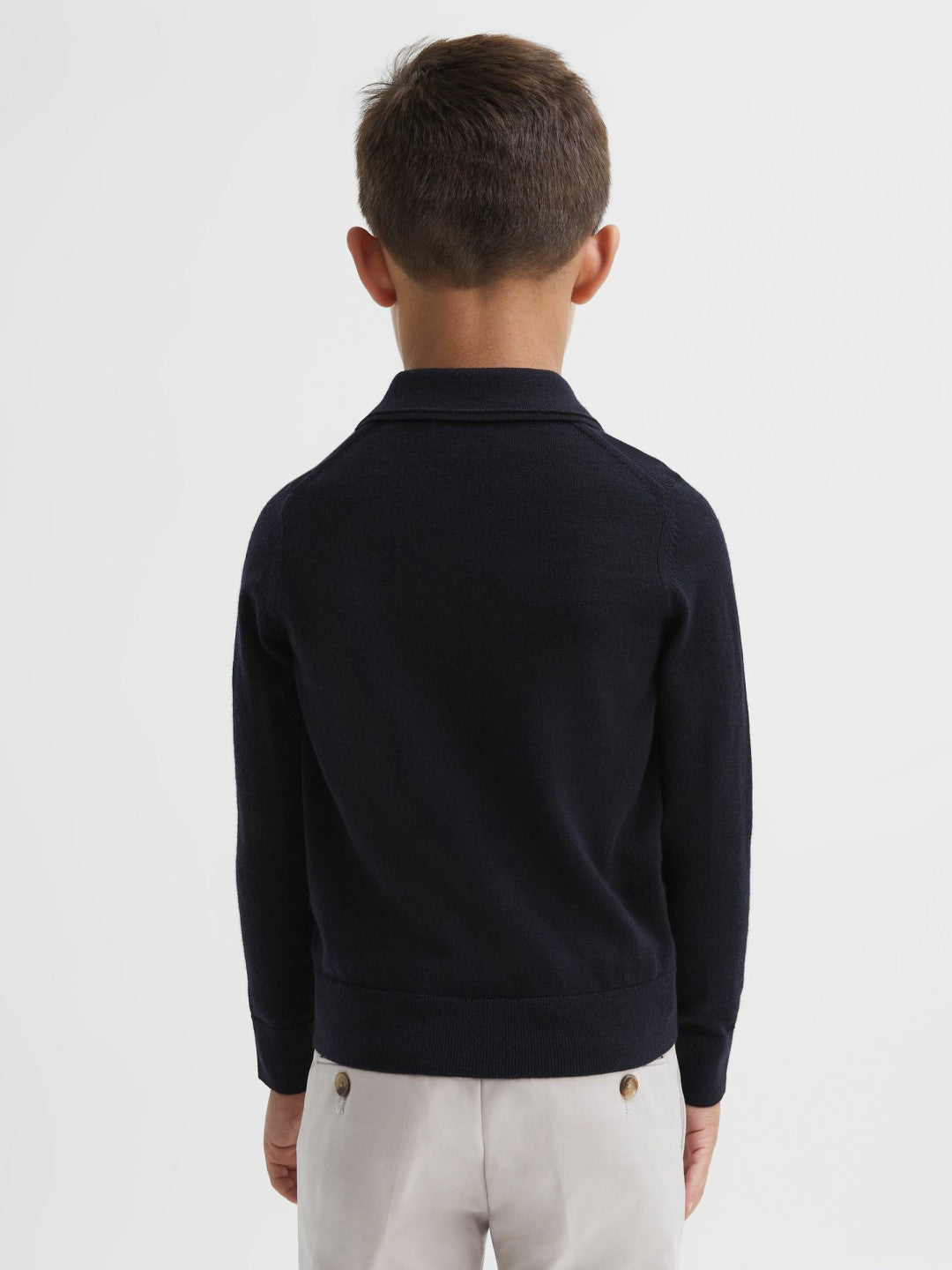 Reiss | 3-9 yrs Merino Wool Polo Shirt in Navy