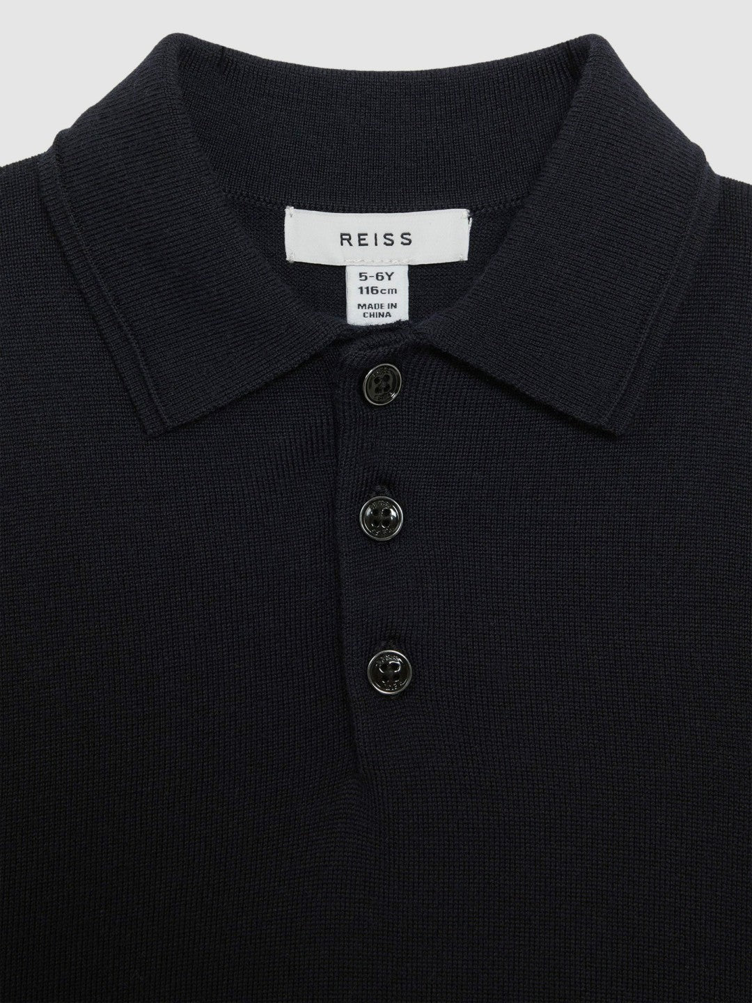 Reiss | 3-9 yrs Merino Wool Polo Shirt in Navy