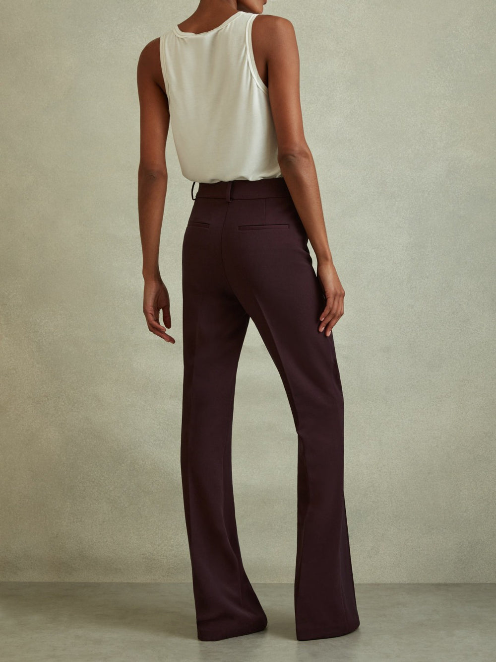 Reiss | Flared Suit Trousers in Berry