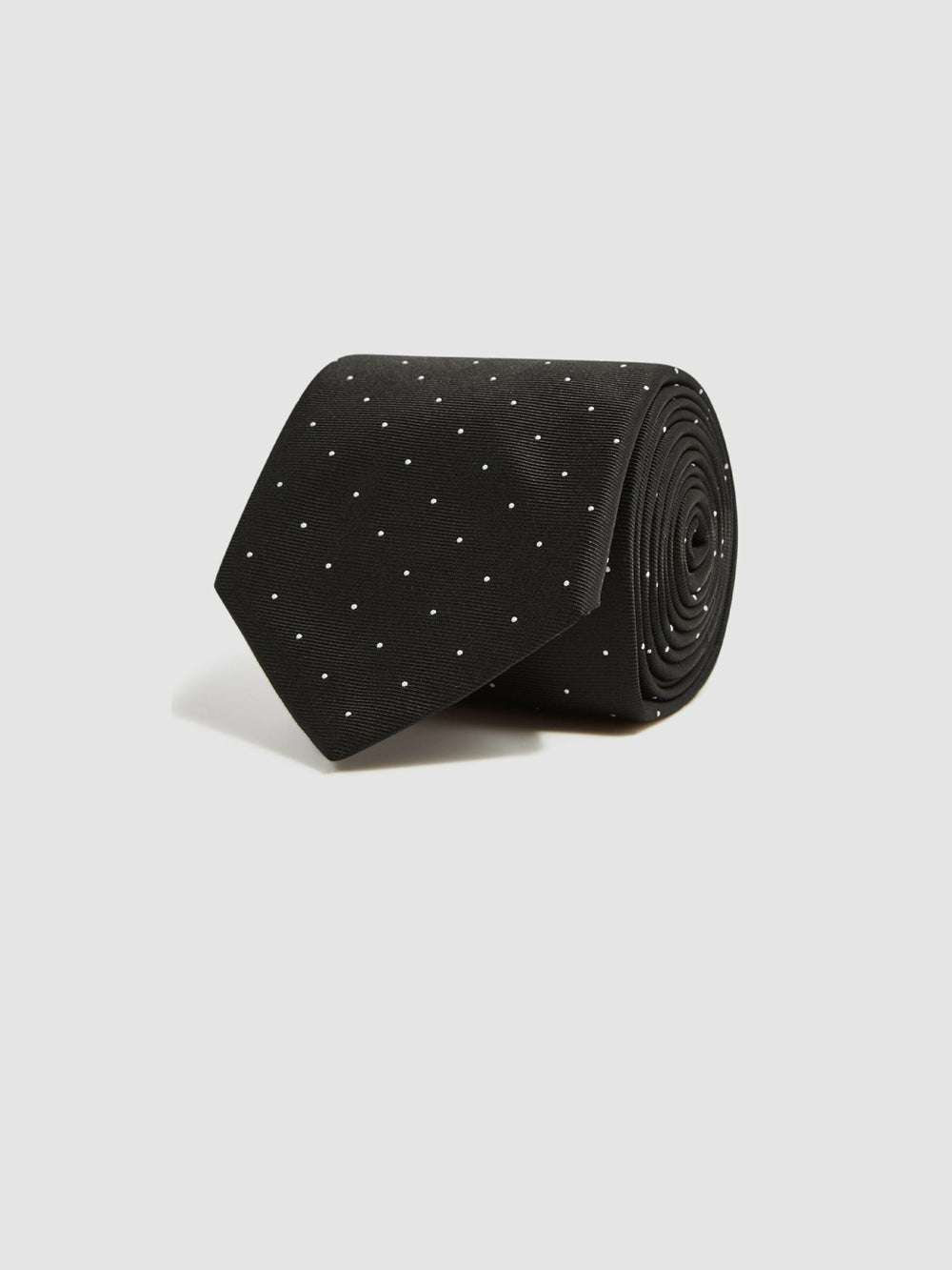 Reiss | Polka Dot Silk Tie in Black