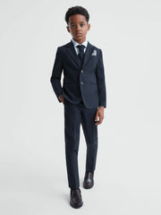 Reiss | 9-14 yrs Wool Blend Adjustable Trousers in Navy