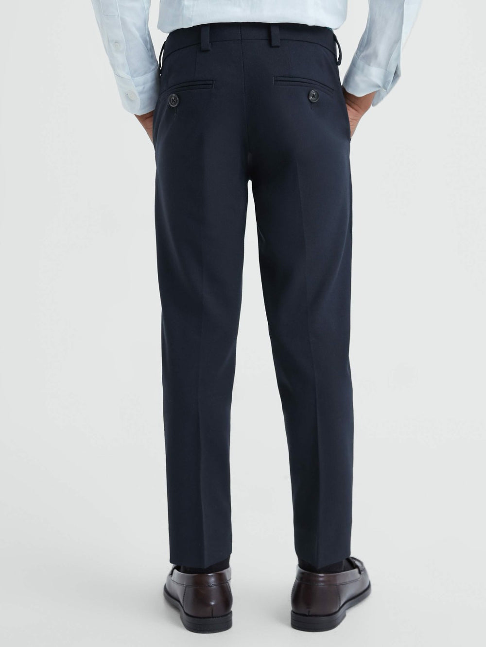 Reiss | 9-14 yrs Wool Blend Adjustable Trousers in Navy