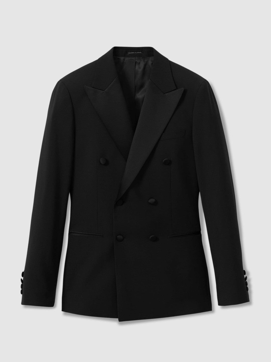 Reiss | Double Breasted Tuxedo Slim Fit Jacket in Black