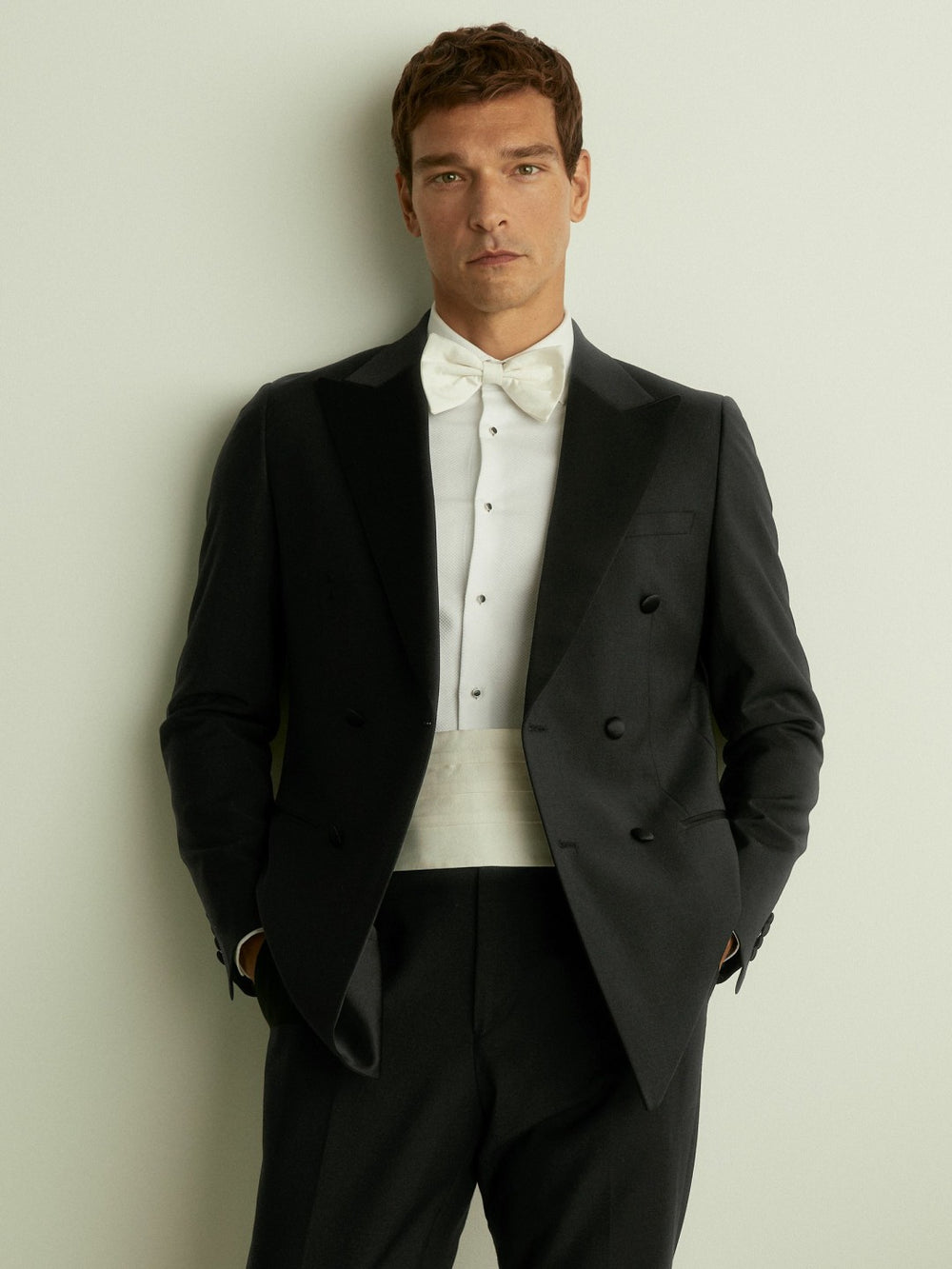 Reiss | Double Breasted Tuxedo Slim Fit Jacket in Black