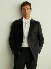 Reiss | Double Breasted Tuxedo Slim Fit Jacket in Black