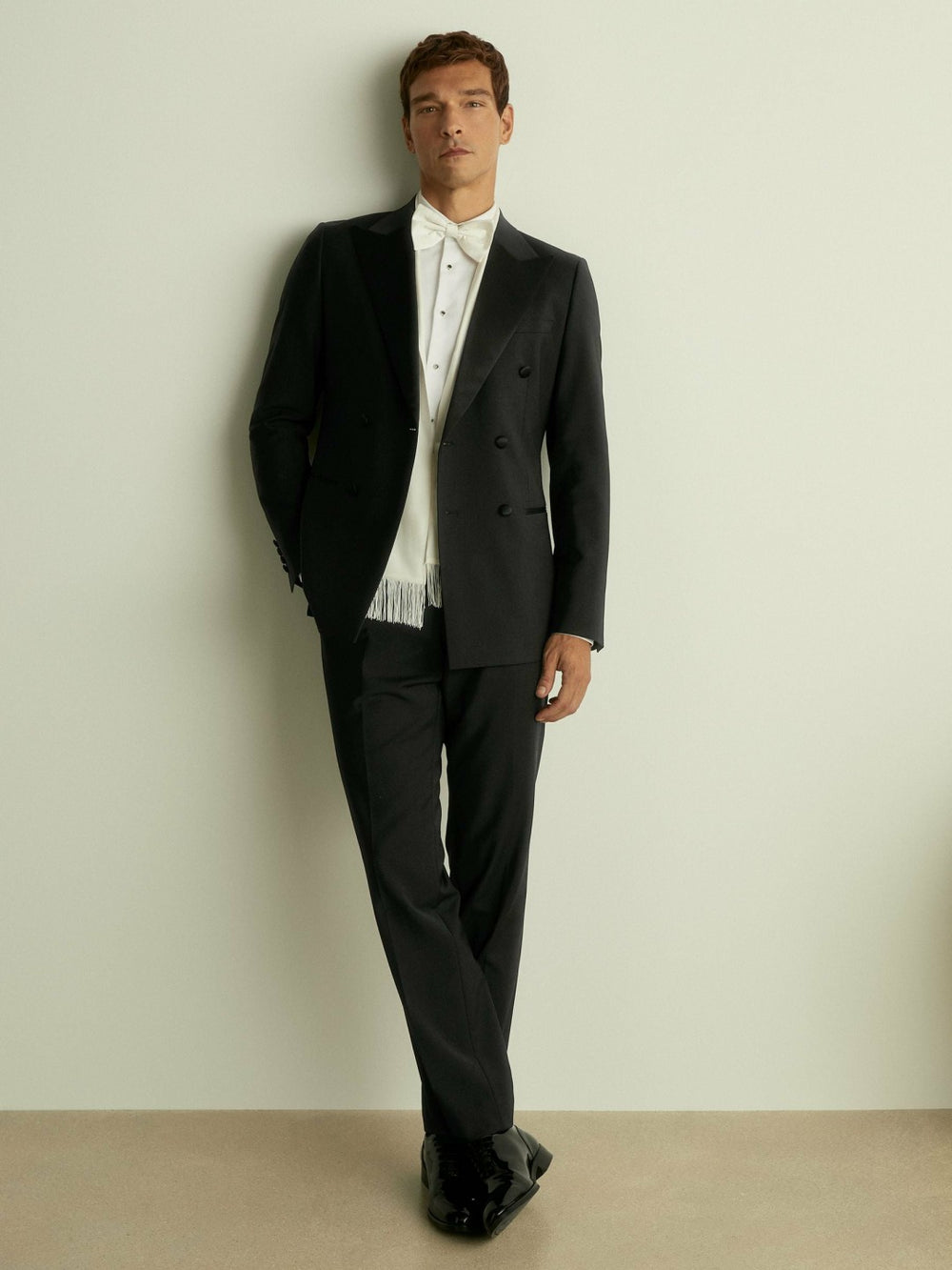 Reiss | Double Breasted Tuxedo Slim Fit Jacket in Black