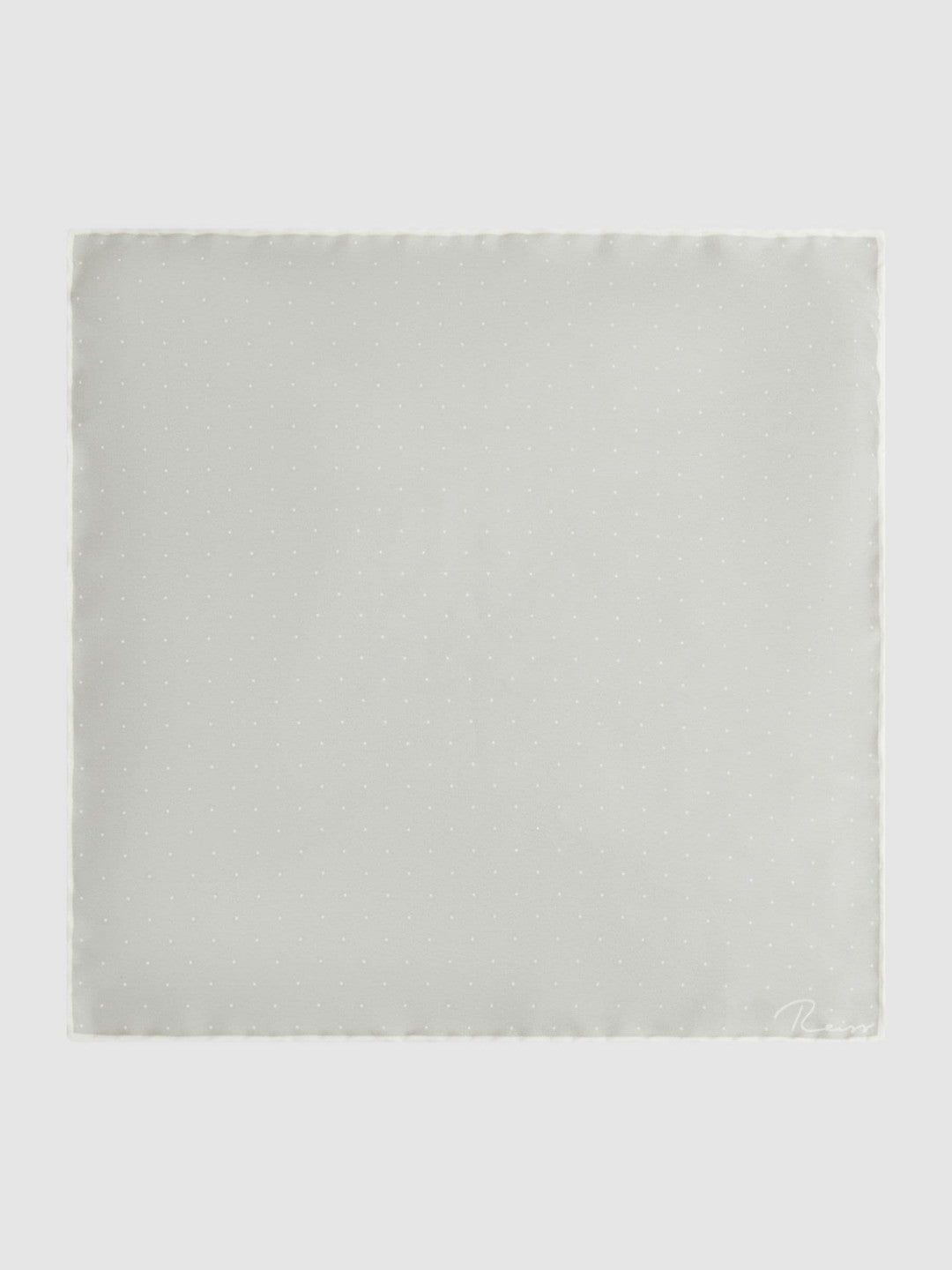 Reiss | Polka Dot Silk Pocket Square in Silver