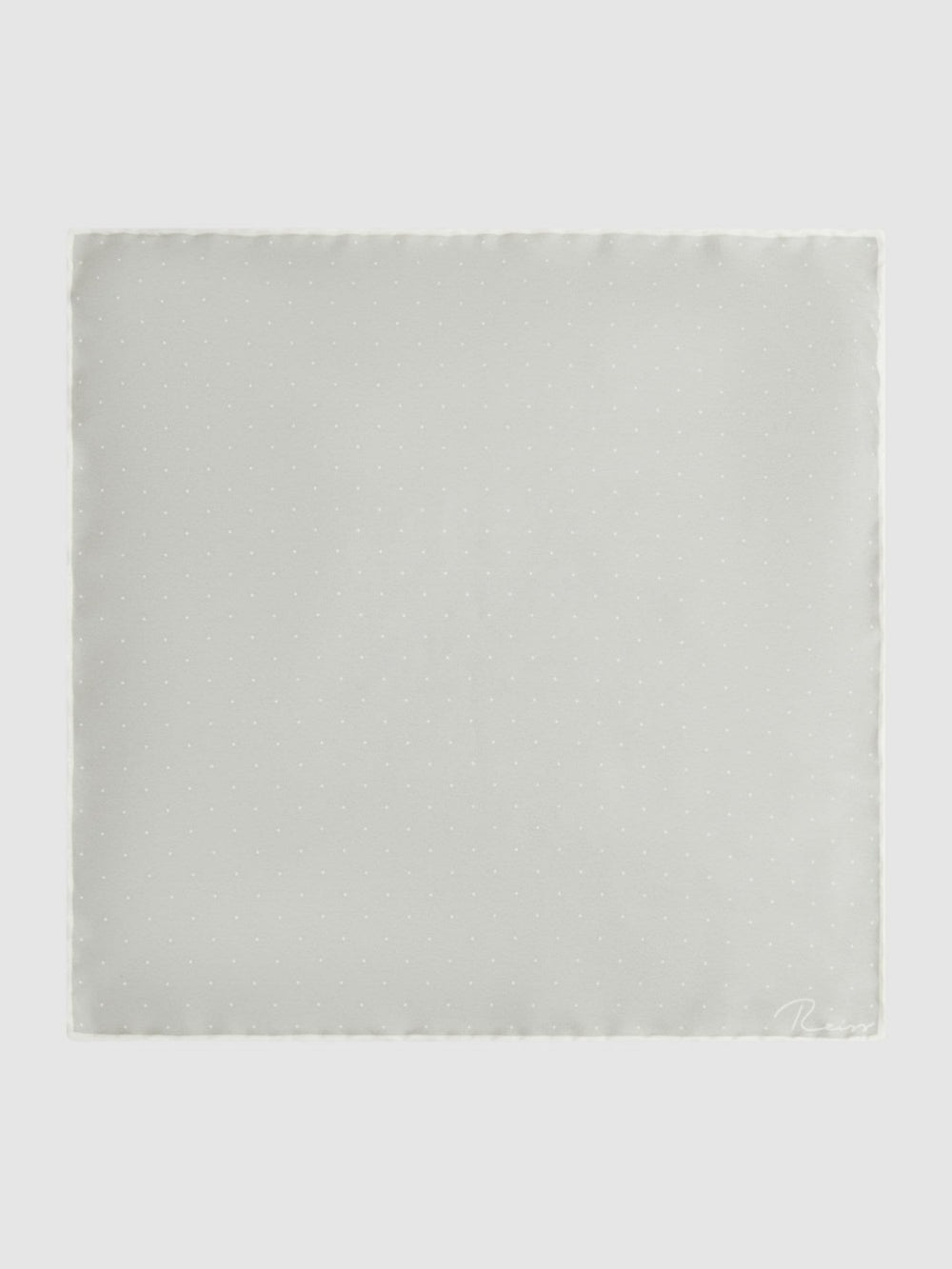 Reiss | Polka Dot Silk Pocket Square in Silver