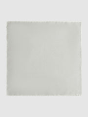 Reiss | Polka Dot Silk Pocket Square in Silver