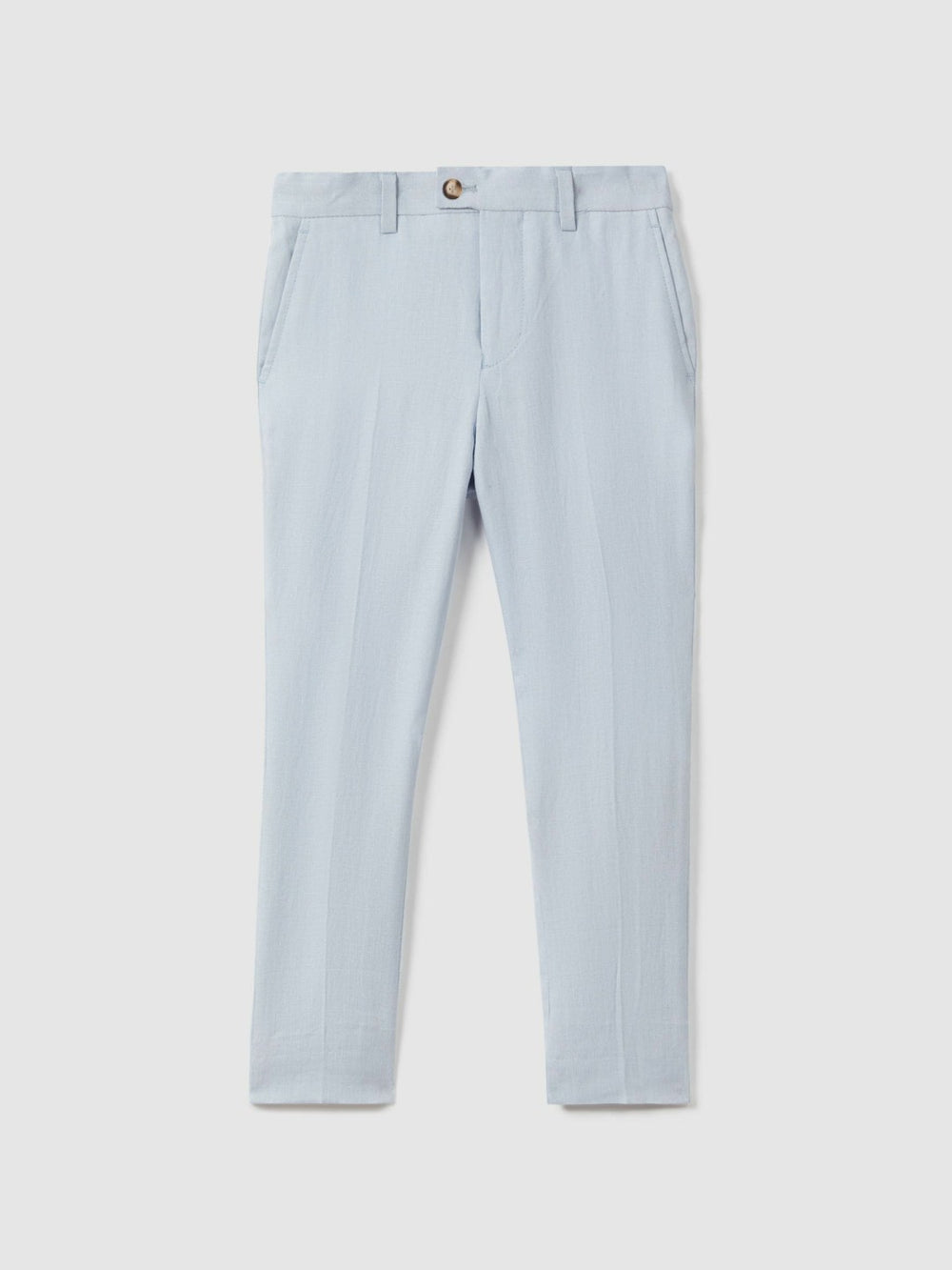 Reiss | 9-13 yrs Slim Fit Linen Adjustable Trousers in Soft Blue