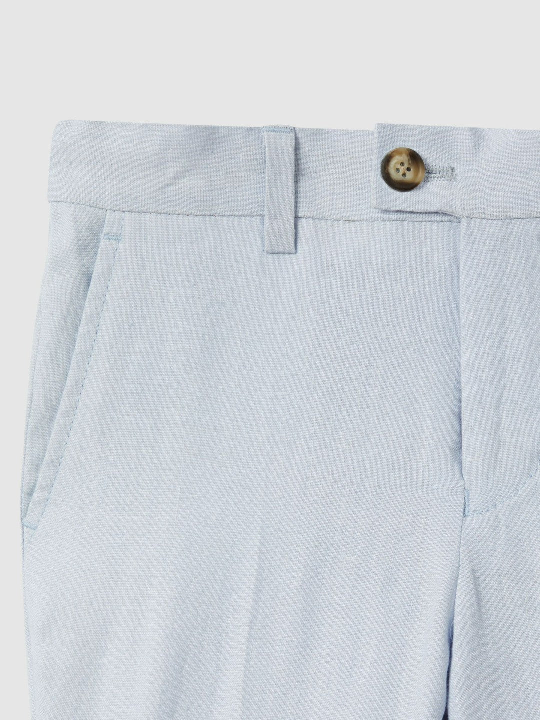 Reiss | 9-13 yrs Slim Fit Linen Adjustable Trousers in Soft Blue