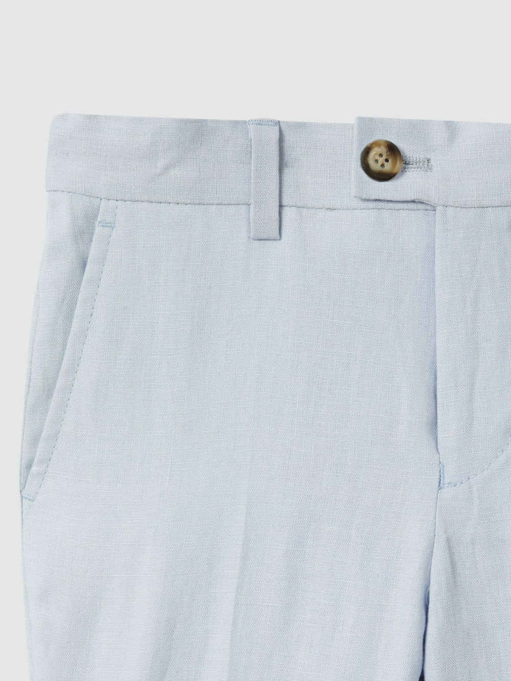 Reiss | 9-13 yrs Slim Fit Linen Adjustable Trousers in Soft Blue