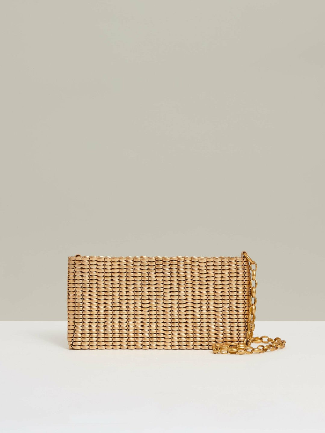 Reiss | Beaded Removable Strap Shoulder Bag in Gold