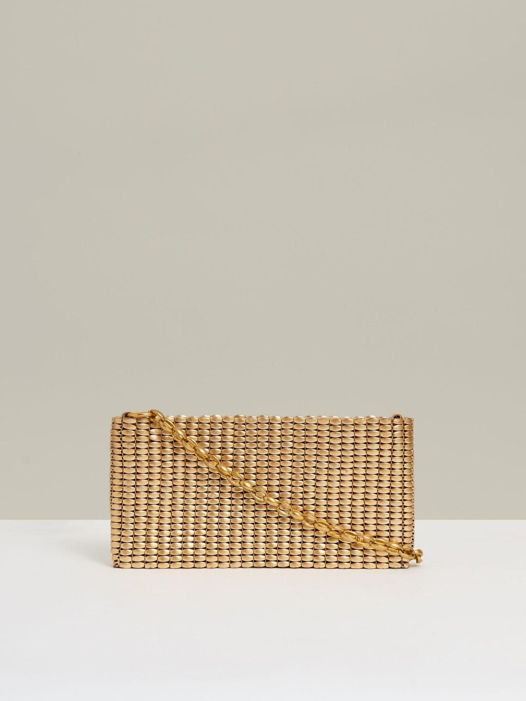 Reiss | Beaded Removable Strap Shoulder Bag in Gold