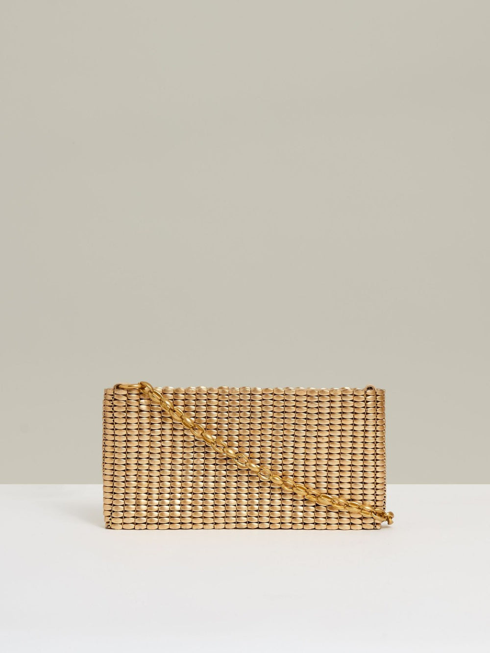 Reiss | Beaded Removable Strap Shoulder Bag in Gold