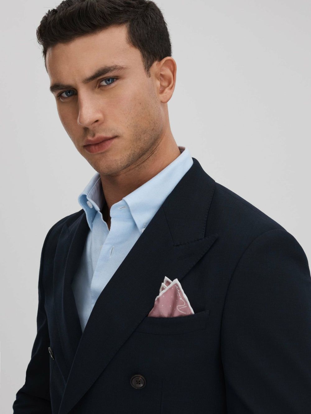 Reiss | Polka Dot Silk Pocket Square in Pink
