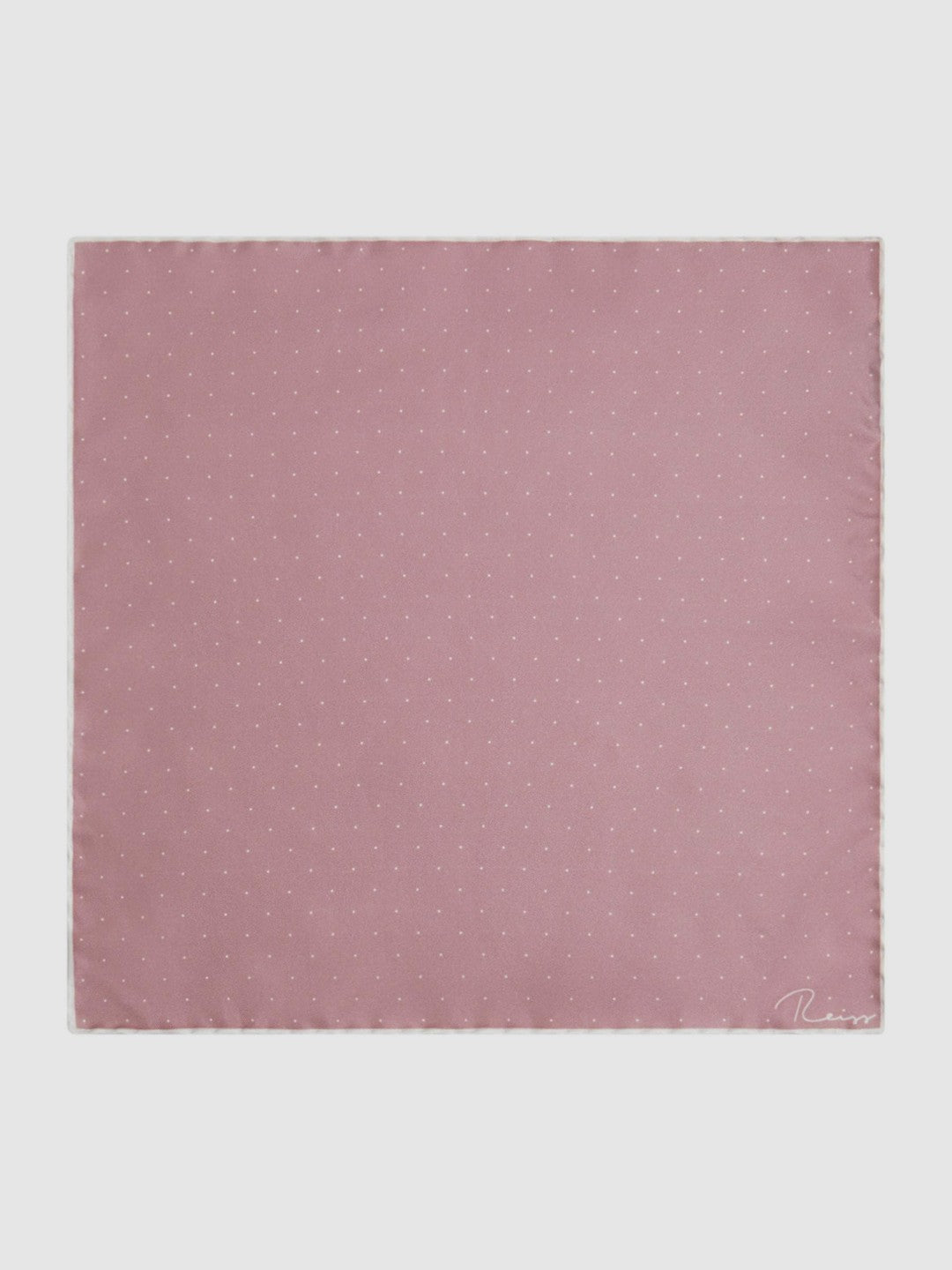 Reiss | Polka Dot Silk Pocket Square in Pink