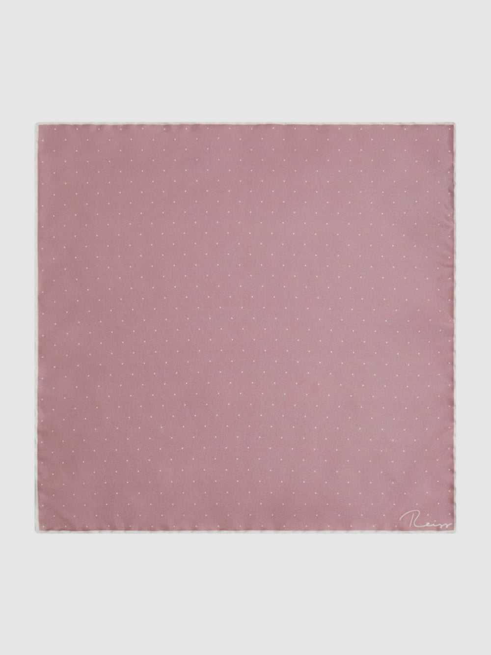 Reiss | Polka Dot Silk Pocket Square in Pink