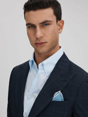 Reiss | Polka Dot Silk Pocket Square in Blue