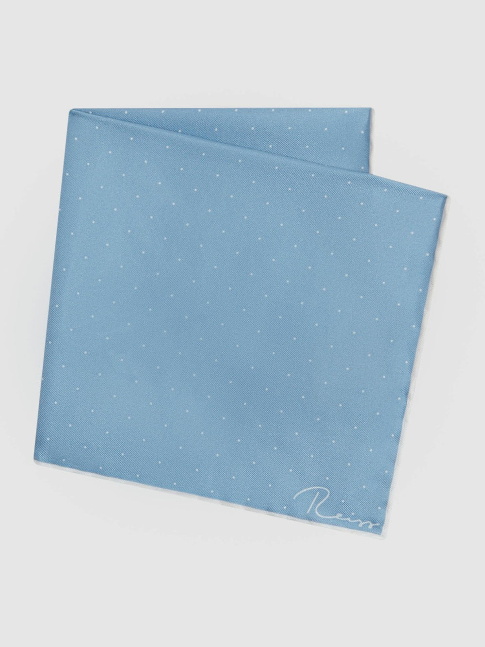 Reiss | Polka Dot Silk Pocket Square in Blue