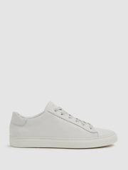 Reiss | Harrys of London Grained Leather Trainers in White