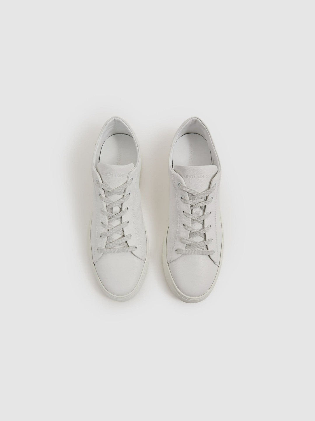 Reiss | Harrys of London Grained Leather Trainers in White