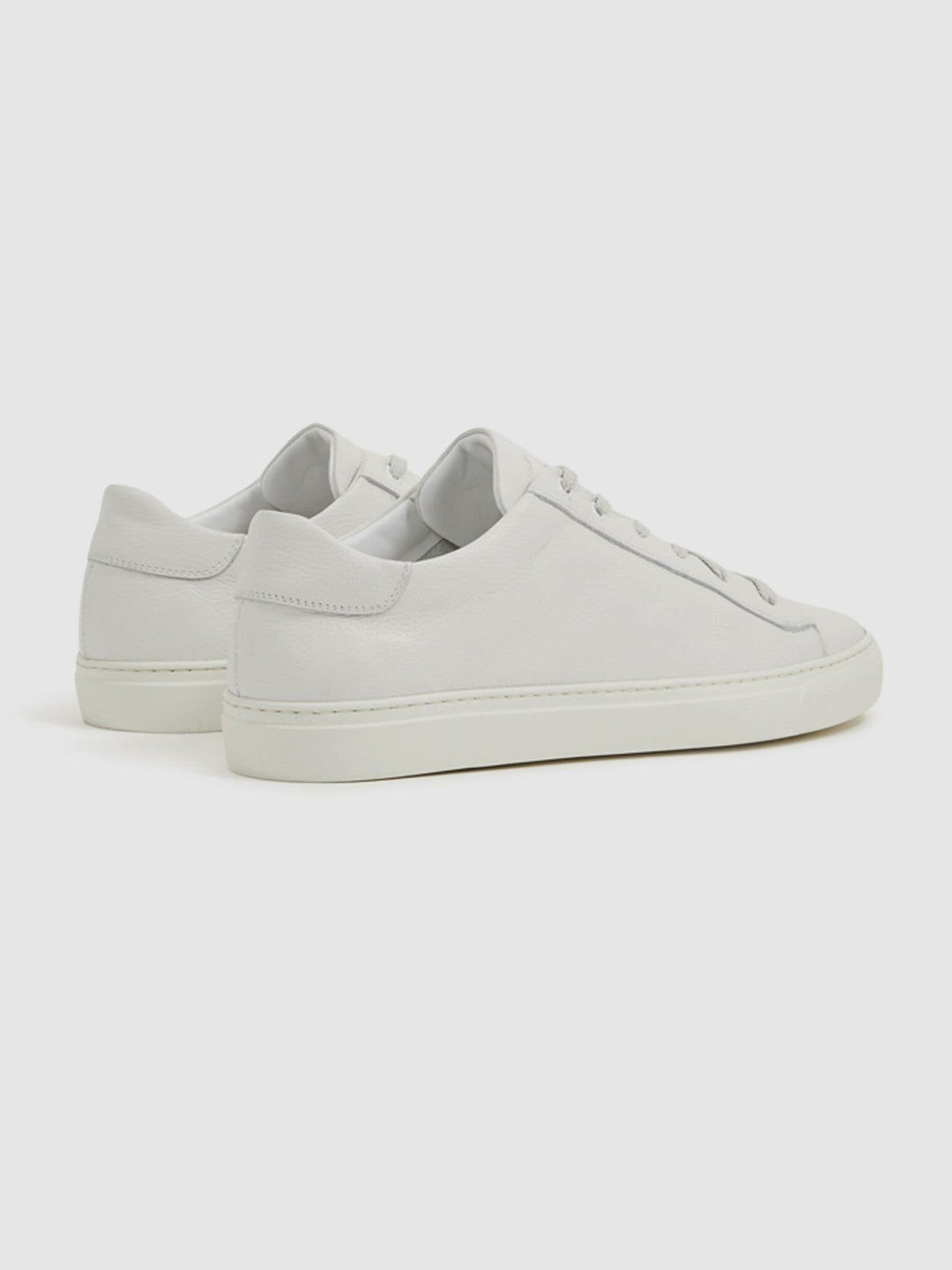 Reiss | Harrys of London Grained Leather Trainers in White