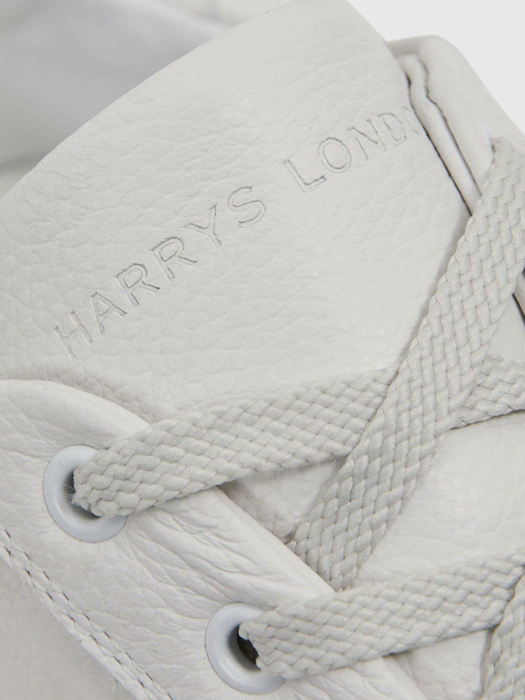 Reiss | Harrys of London Grained Leather Trainers in White