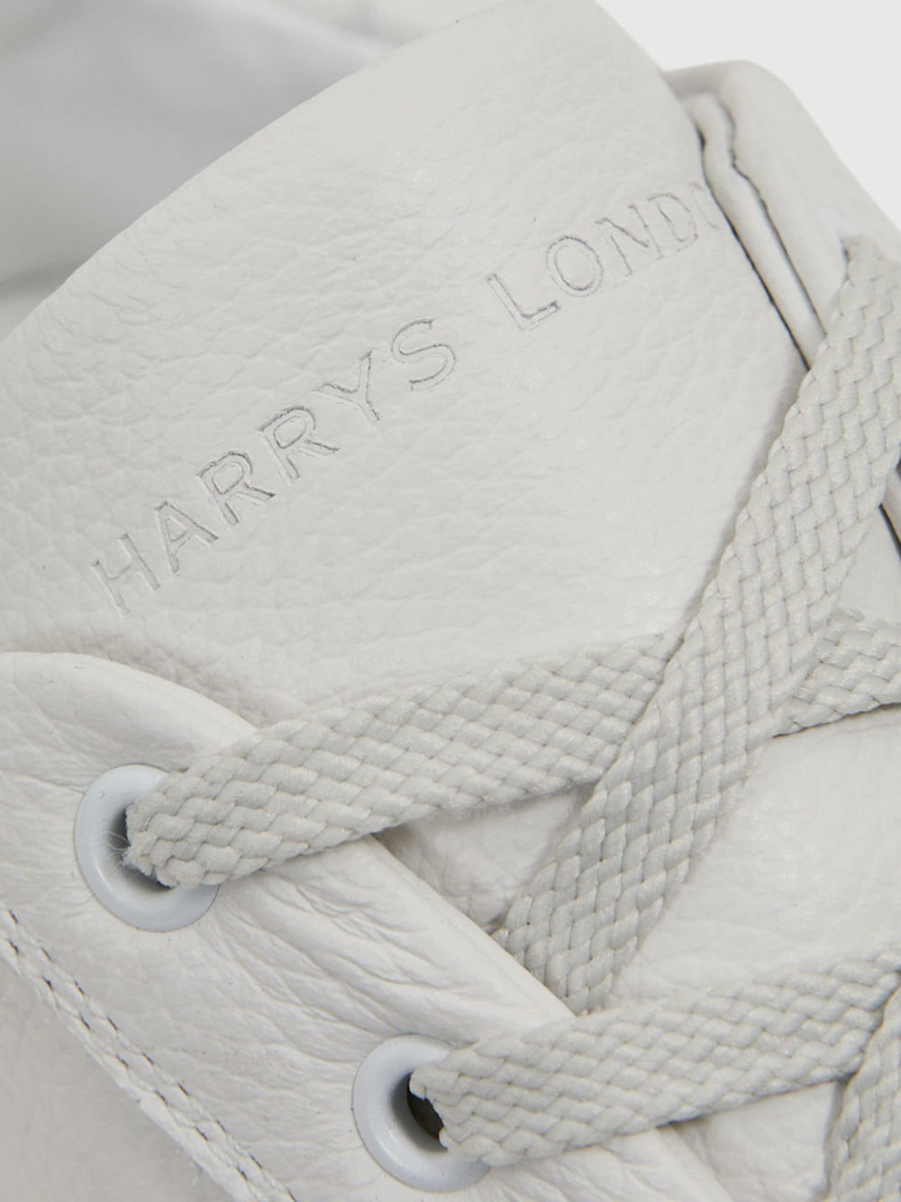 Reiss | Harrys of London Grained Leather Trainers in White
