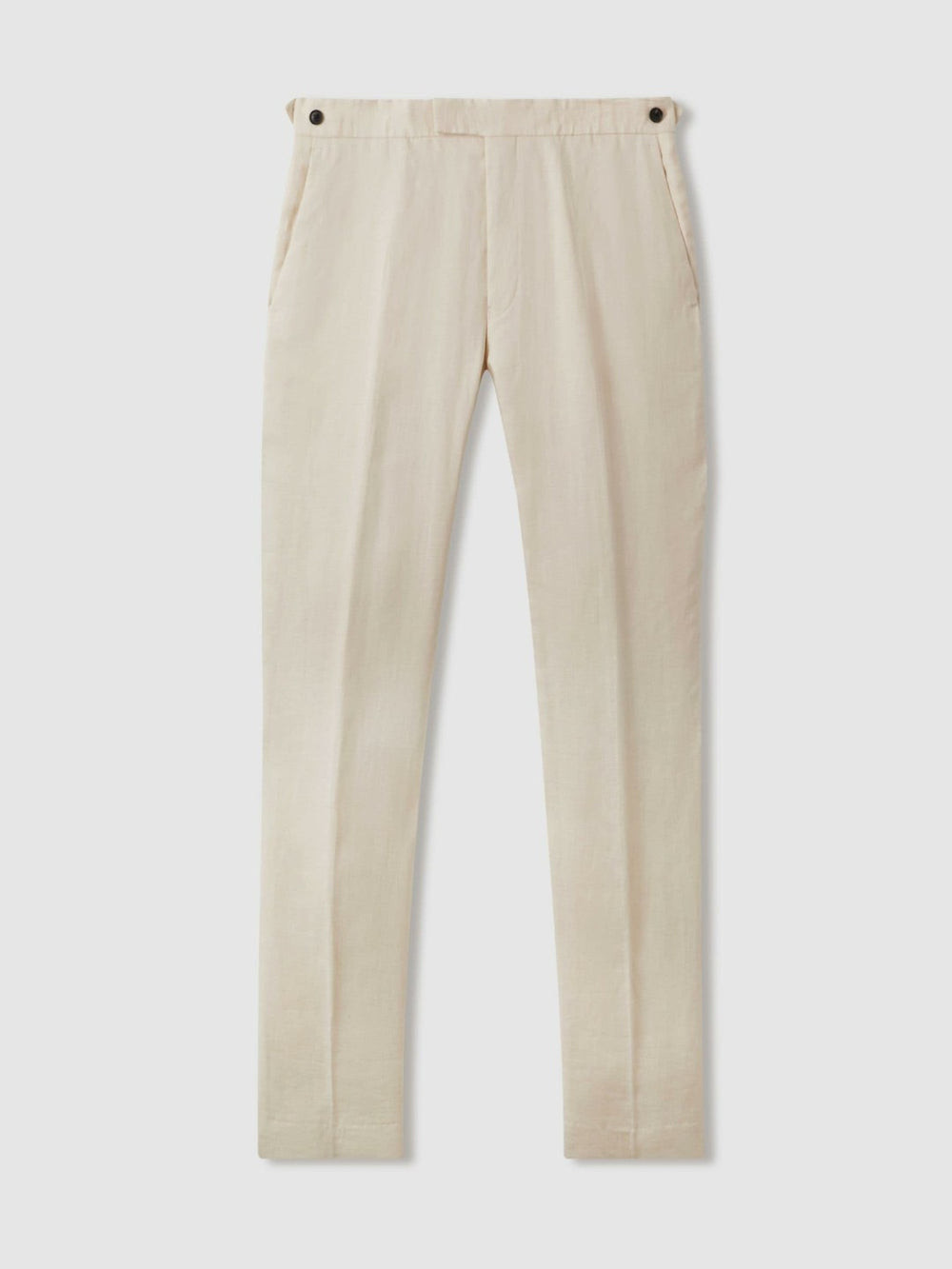 Reiss | Slim Fit Linen Adjuster Trousers in Stone