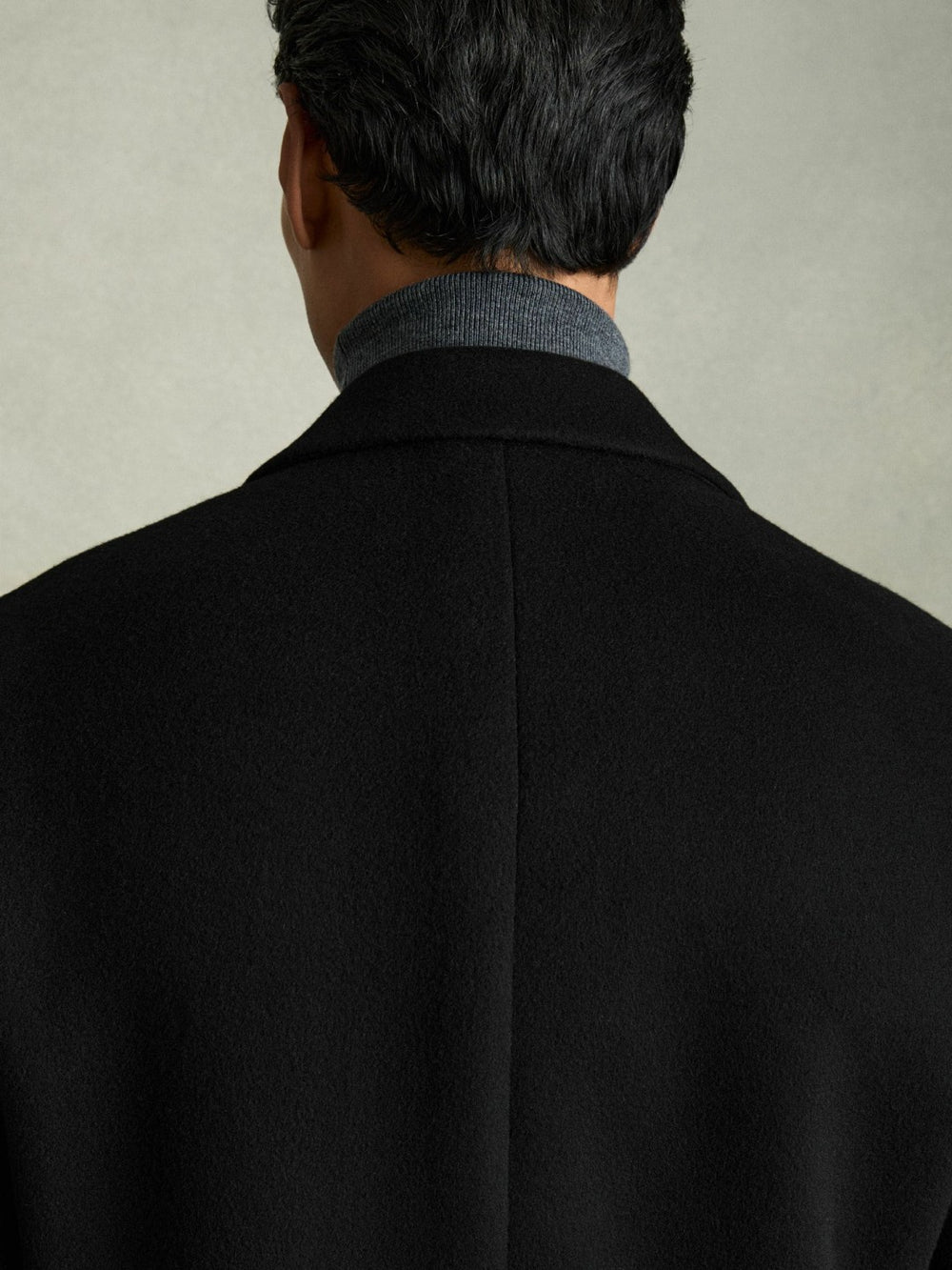 Reiss | Wool Blend Single Breasted Epsom Overcoat in Black