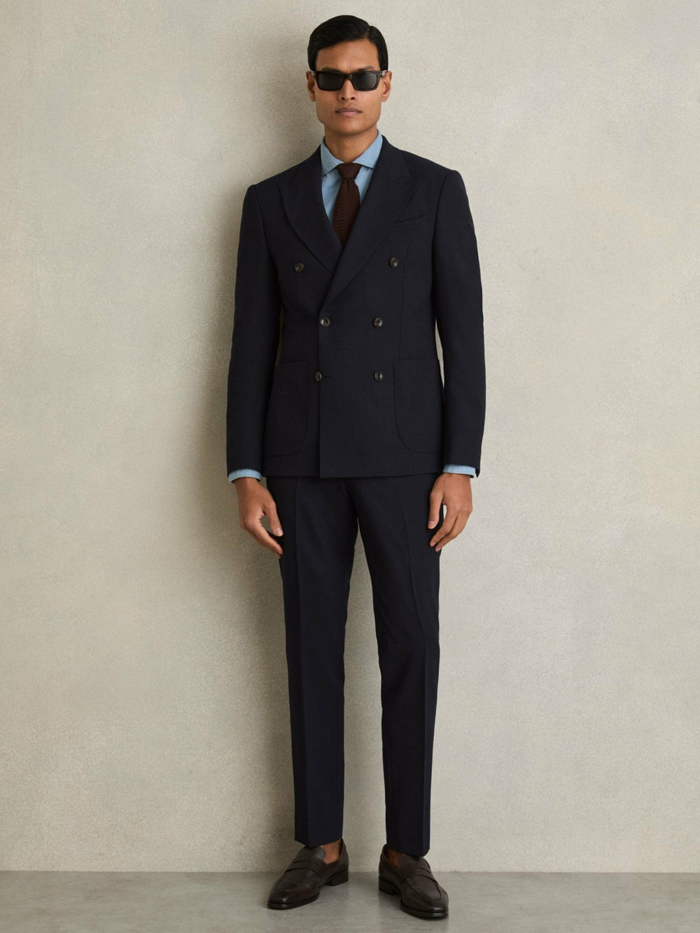 Reiss | Double Breasted Suit Blazer Slim Fit in Navy