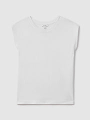 Reiss | Cotton Capped Sleeve T-Shirt in White