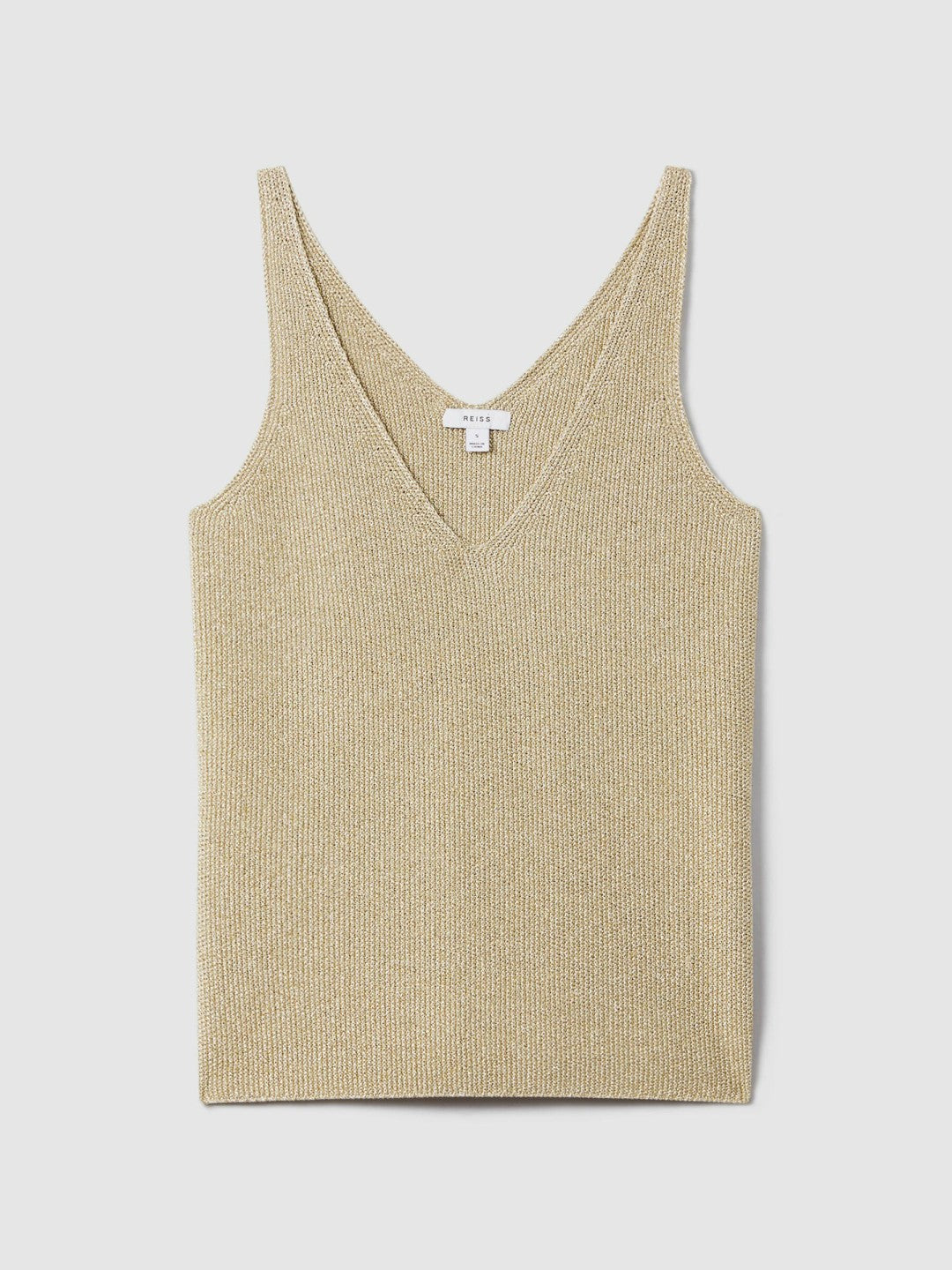 Reiss | Metallic V-Neck Vest in Gold