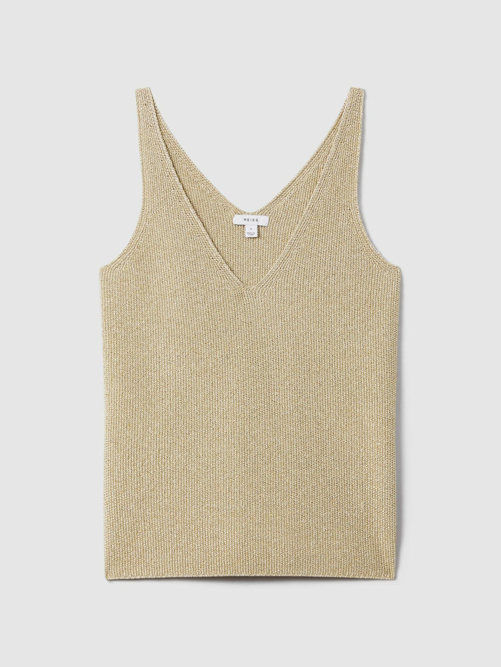Reiss | Metallic V-Neck Vest in Gold