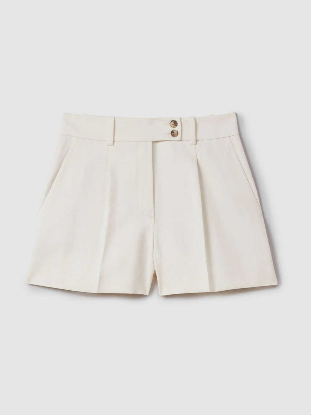 Reiss | Front Pleat Tailored Shorts in Cream