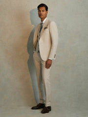 Reiss | Slim Fit Side Adjuster Trousers in Stone