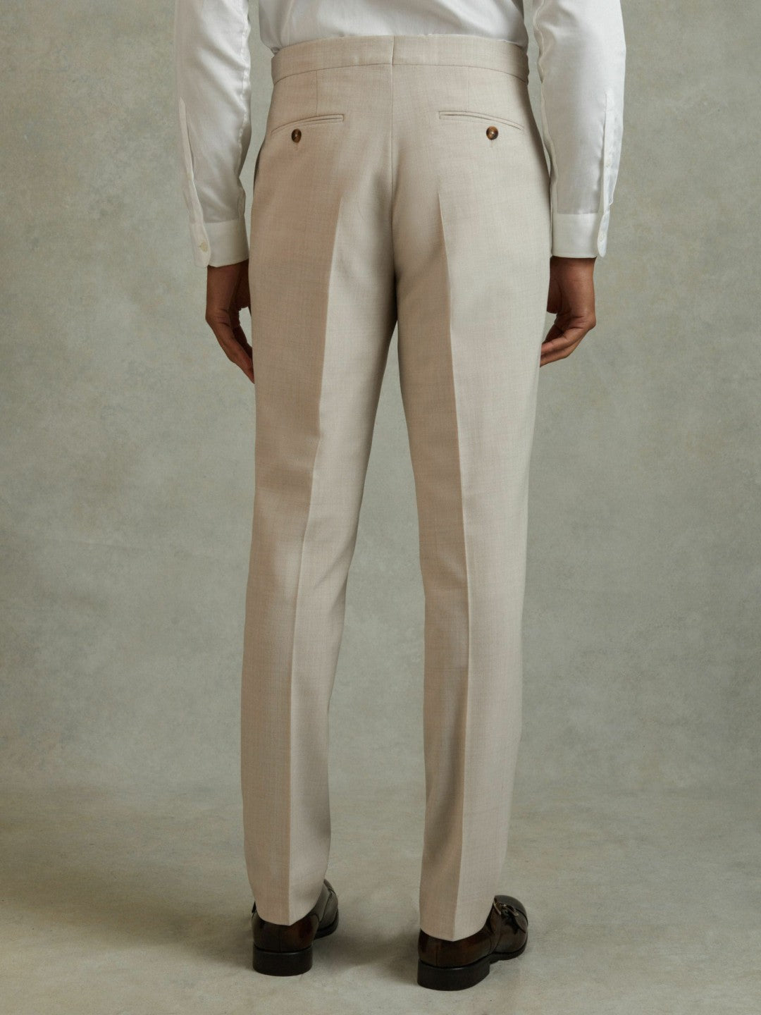 Reiss | Slim Fit Side Adjuster Trousers in Stone