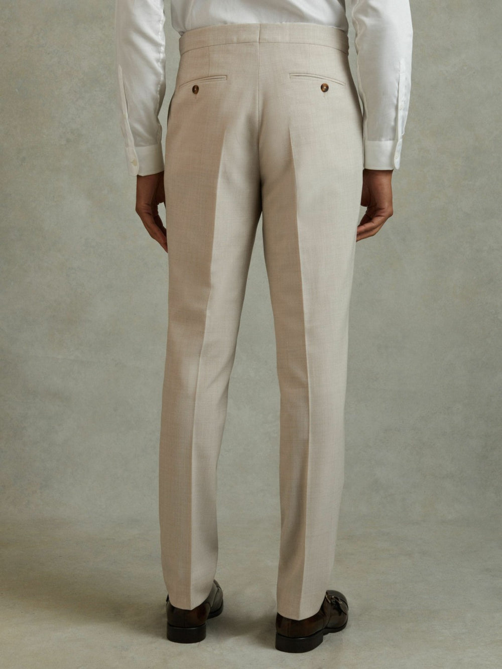 Reiss | Slim Fit Side Adjuster Trousers in Stone