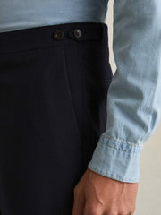 Reiss | Slim Fit Side Adjuster Trousers in Navy