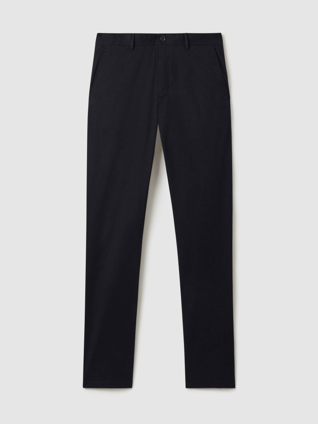 Reiss | Slim Fit Washed Cotton Blend Chinos in Navy
