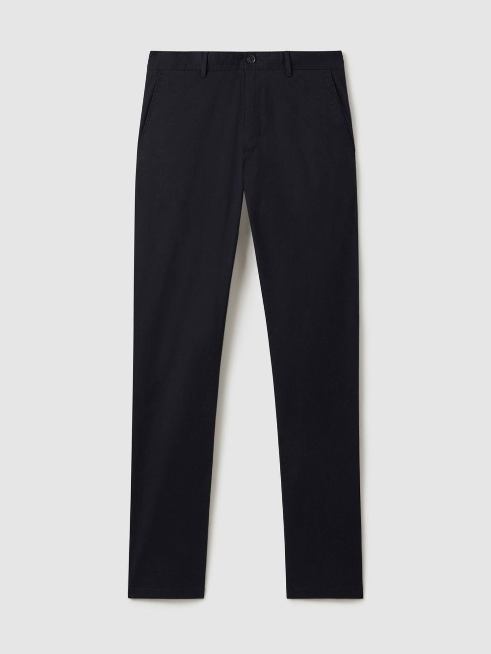 Reiss | Slim Fit Washed Cotton Blend Chinos in Navy