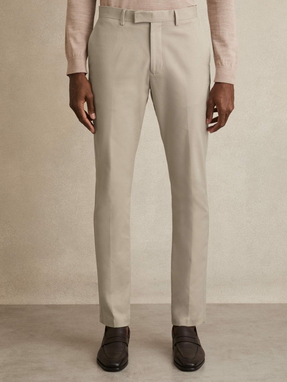 Reiss | Slim Fit Cotton Blend Chinos in Stone