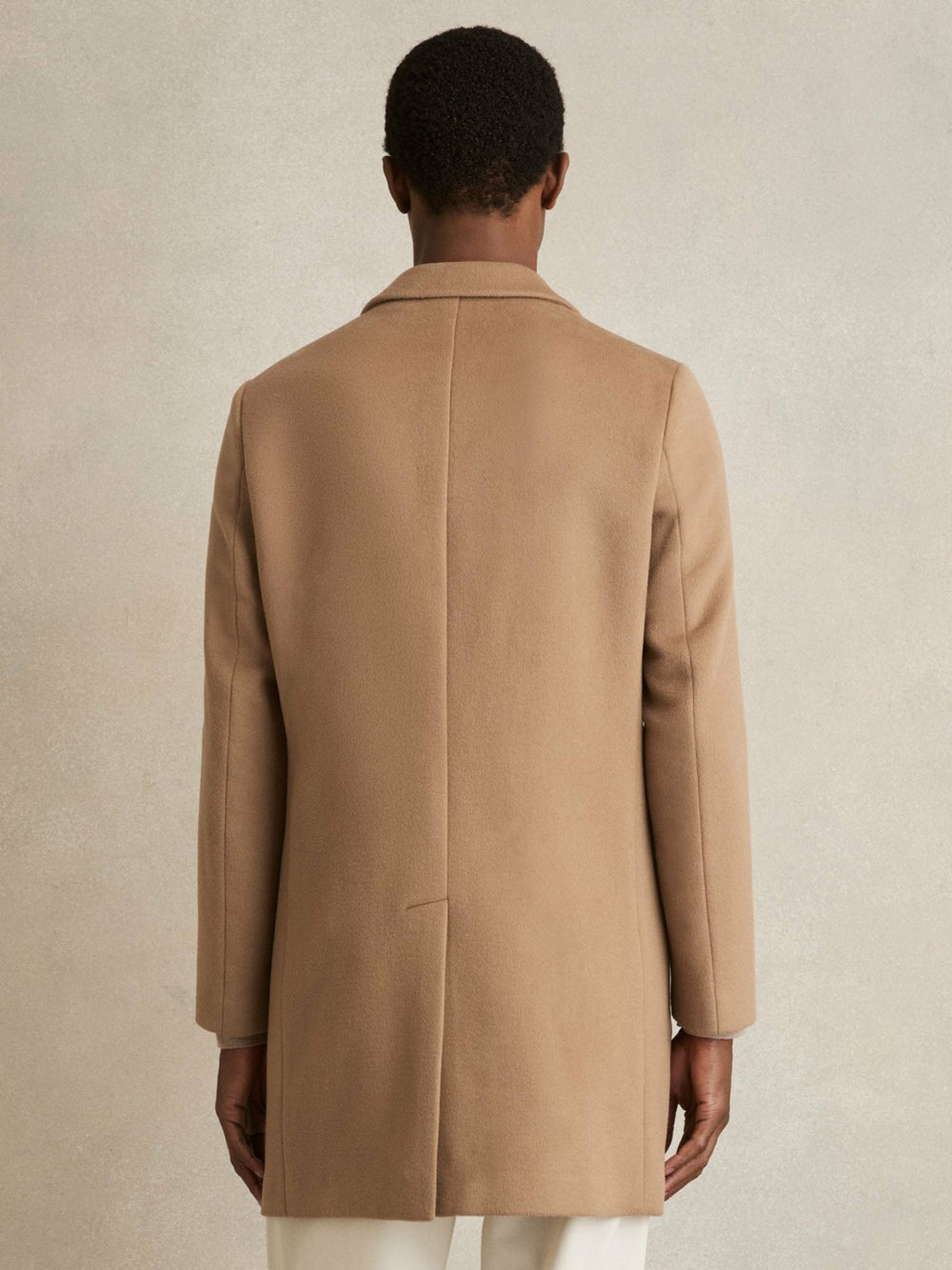 Reiss | Wool Blend Single Breasted Epsom Overcoat in Camel