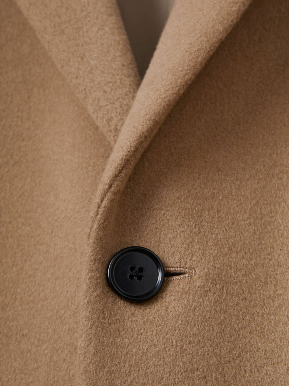 Reiss | Wool Blend Single Breasted Epsom Overcoat in Camel