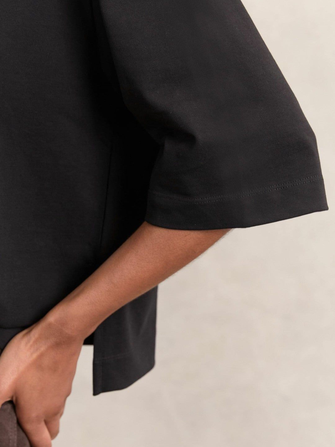 Reiss | Oversized Cotton Crew Neck T-Shirt in Black