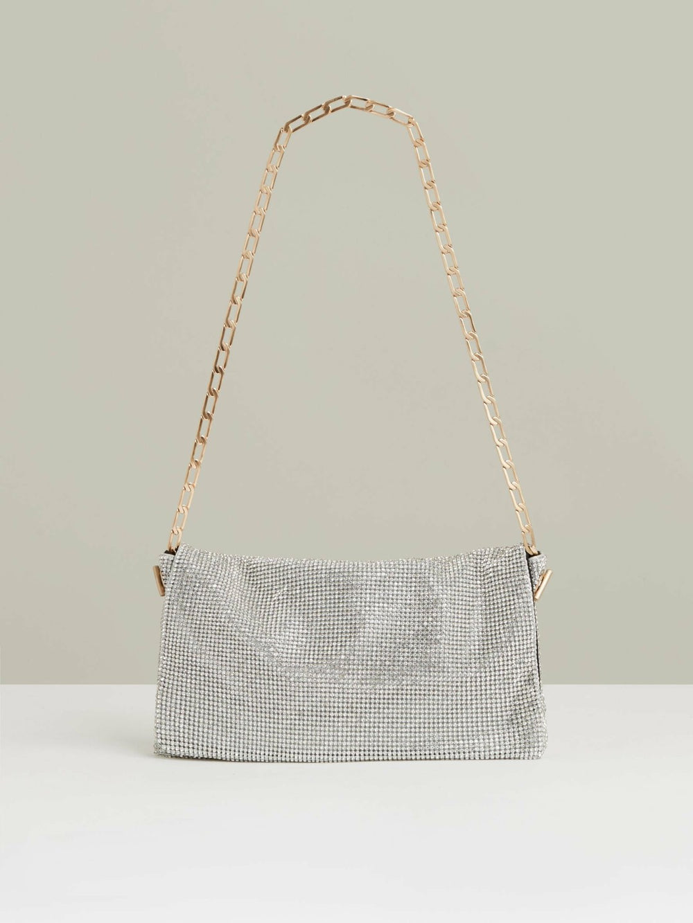 Reiss | Embellished Chainmail Shoulder Bag in Silver