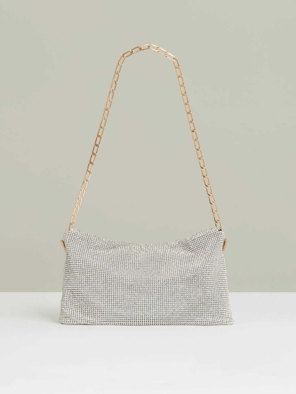 Reiss | Embellished Chainmail Shoulder Bag in Silver
