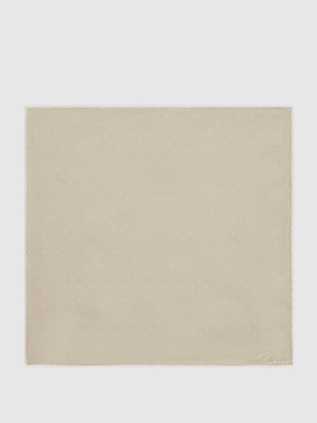 Reiss | Polka Dot Silk Pocket Square in Stone