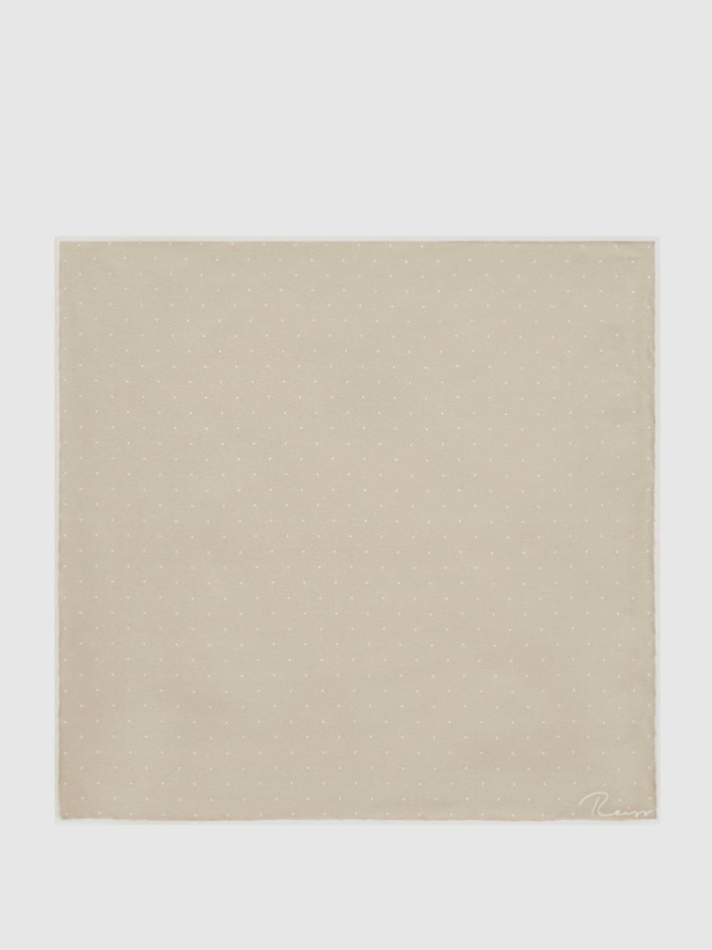 Reiss | Polka Dot Silk Pocket Square in Stone